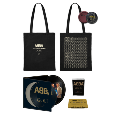 Gold (30th Anniversary) von ABBA - 2LP Picture LP + Tote Bag + Button + Gold Coloured Cassette jetzt im ABBA Official Store